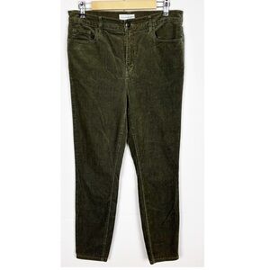 Loft High Rise Skinny  Corduroy Pants Women’s Size 10 Olive Green
